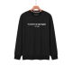 Men's casual Cottonembroidery Plush Long sleeve round neck Sweatshirt black 1878