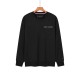 Men's casual Cotton embroidery Plush Long sleeve round neck Sweatshirt Black1877