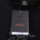 Men's casual Cotton embroidery Plush Long sleeve round neck Sweatshirt black 1890