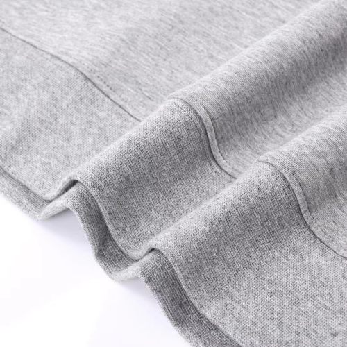 Men's casual Cotton embroidery Plush Long sleeve round neck Sweatshirt grey 1878