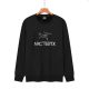 Men's casual Cotton embroidery Plush Long sleeve round neck Sweatshirt black 1890