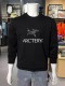 Men's casual Cotton embroidery Plush Long sleeve round neck Sweatshirt black 1890