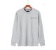 Men's casual Cotton embroidery Plush Long sleeve round neck Sweatshirt Grey 1877