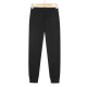 Men's casual Cotton embroidered small label classic loose pants Black 1855