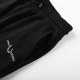 Men's casual Cotton embroidered small label classic loose pants Black 1855