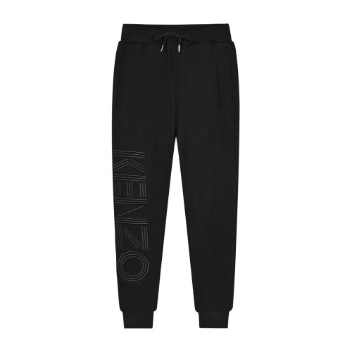 Men's casual Cotton Tiger Head Letter embroidered small label classic loose pants Black 0236