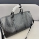 Men's original Keepall 50 Embossed glossy travel bag Black 50cmX28cm