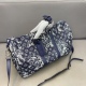 Men's original Keepall 45 jacquard Travel bag blue 45cmX26cm