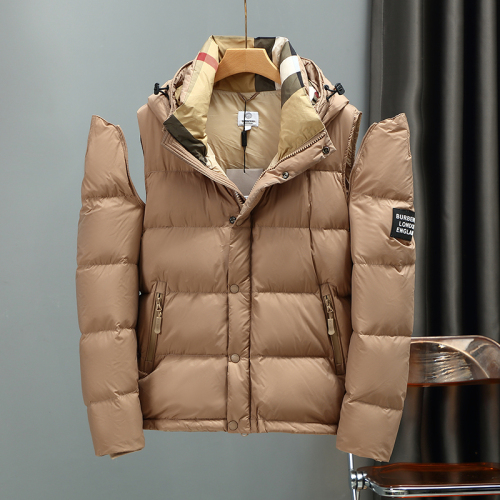 Men's winter thickened Print warm Down jacket brown 8839