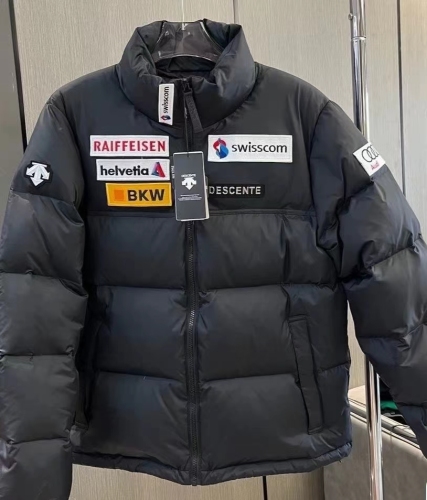unisex winter thickened warm down jacket black C-2