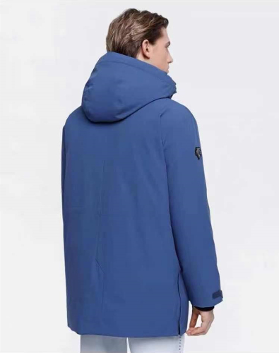 unisex winter thickened warm Large fur collar down jacket blue