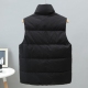 Men's winter thickened warm embroidery Down vest black
