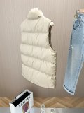 unisex winter thickened warm embroidery Down vest apricot