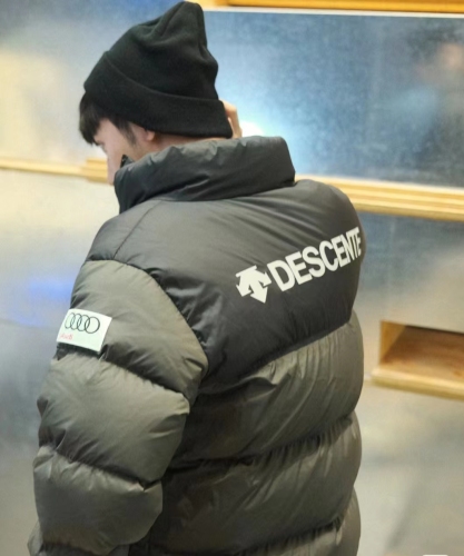 unisex winter thickened warm down jacket Green C-2