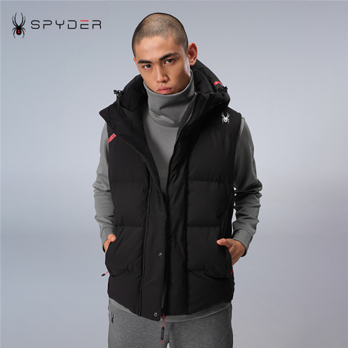 Men's winter thickened warm Print Down vest black CF211