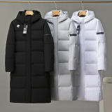 unisex winter thickened warm Long down jacket black D2181