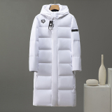 unisex winter thickened warm Long down jacket White D2181