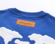 Alphabet pattern 23SS adult 100% Cotton casual Print short sleeved Crewneck t shirt Tees Clothing oversized blue