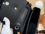 Women's original Drilling buckle handbag black 20CMX6CMX13CM