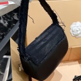 Women's original Drilling buckle handbag black 20CMX6CMX13CM