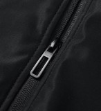Men's casual Alphabet embroidery Long sleeve Plush Warm Jacket Black 8809