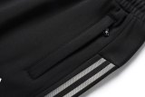 Men's casual Cotton jacquard  Loose fitting Plush Warm pants black 8688