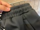 Men's casual Cotton Alphabet Print Loose fitting Plush Warm waterproof pants black