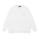 Men's casual Print Long sleeve round neck Sweatshirt White 8311