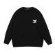 Men's casual Print Long sleeve round neck Sweatshirt black 8311
