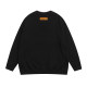 Men's casual Print Long sleeve round neck Sweatshirt black 8315