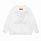 Men's casual Print Long sleeve round neck Sweatshirt White 8311