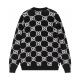 unisex casual Cotton Alphabet jacquard Long sleeve Cardigan sweater Black K726