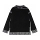 Men's casual Cotton Graffiti jacquard Long sleeve Cardigan sweater Black K727