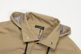 Men's casual print Long sleeve Hooded Jacket brown K732