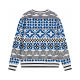 Men's casual Cotton  jacquard Long sleeve round neck sweater blue K705