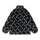 Men's autumn winter casual Allover print Long sleeve berber Fleece Jacket black K719