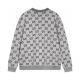 unisex casual Cotton Alphabet jacquard Long sleeve Cardigan sweater dark grey K730