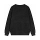 Men's casual Cotton Alphabet jacquard Long sleeve round neck sweater black K737
