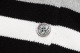 unisex casual Cotton Striped jacquard Long sleeve Cardigan sweater white grey K725