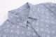 Men's casual Allover print Long sleeve shirt blue v223