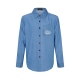 Men's casual Cotton Alphabet print Long sleeve Denim shirt blue N106