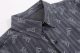 Men's casual Allover print Long sleeve shirt black v226