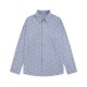 Men's casual Allover print Long sleeve shirt blue v226