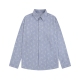 Men's casual Allover print Long sleeve shirt Blue v225