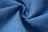 Men's casual Cotton Triangle floral pattern print Long sleeve Denim shirt blue N103