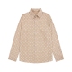 Men's casual Allover print Long sleeve shirt Light Orange v223
