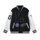 Men's casual embroidery  Long sleeve  jacket black 112