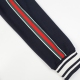 Men's casual Cotton jacquard Long sleeve zipper Jacket Tracksuit set dark blue T811