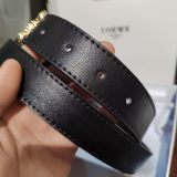 women's Genuine Leather 30mm slide buckle Belt black 110cm 3215