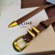 women's Genuine Leather 18mm slide buckle Belt black 110cm 6421